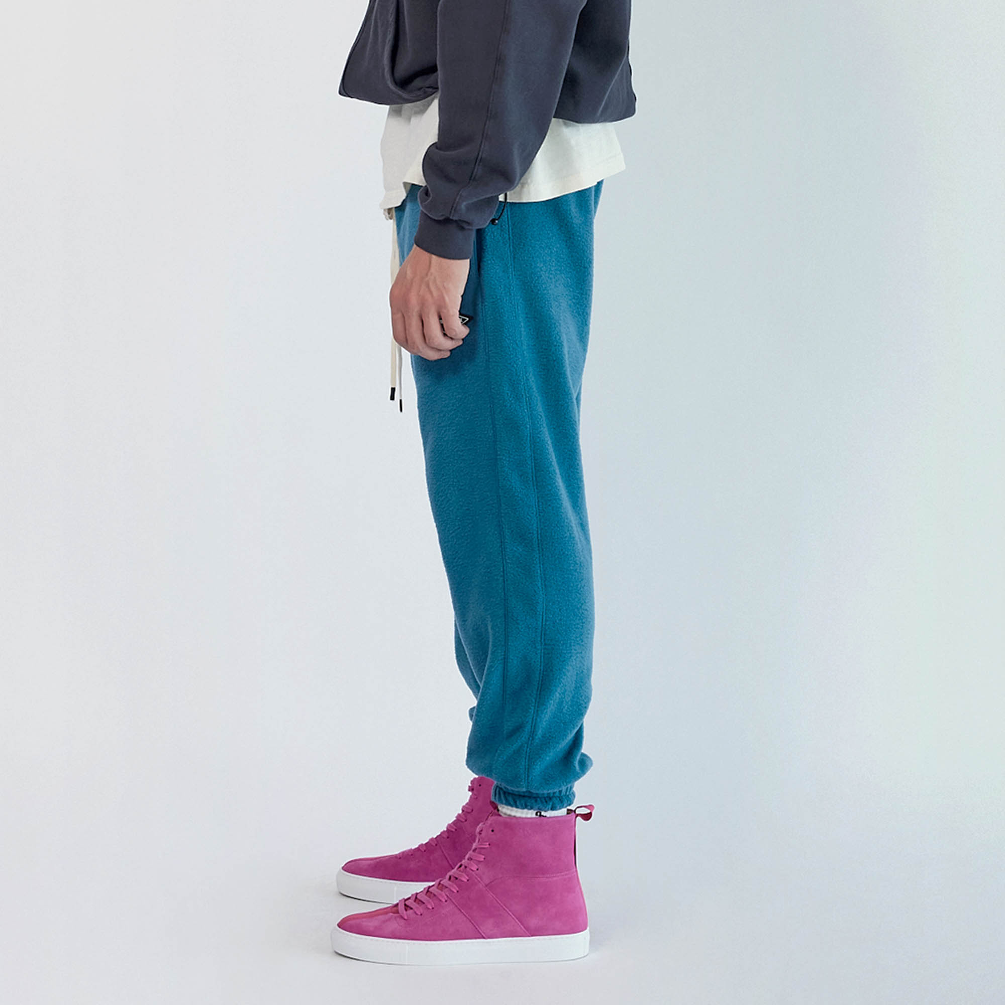 polar fleece roaming sweatpants / teal