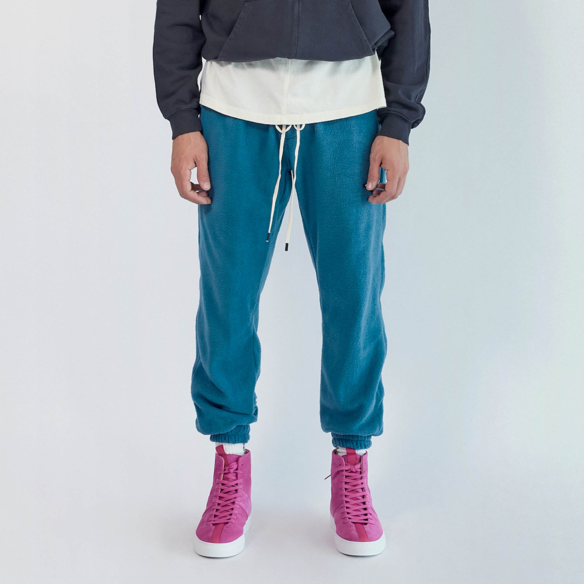 polar fleece roaming sweatpants / teal