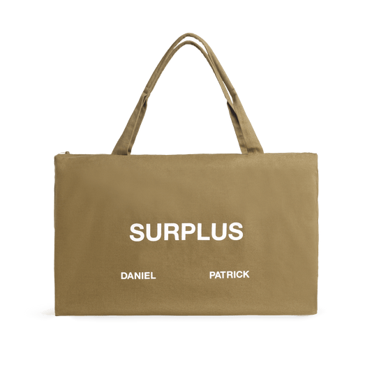 surplus tote / olive + white