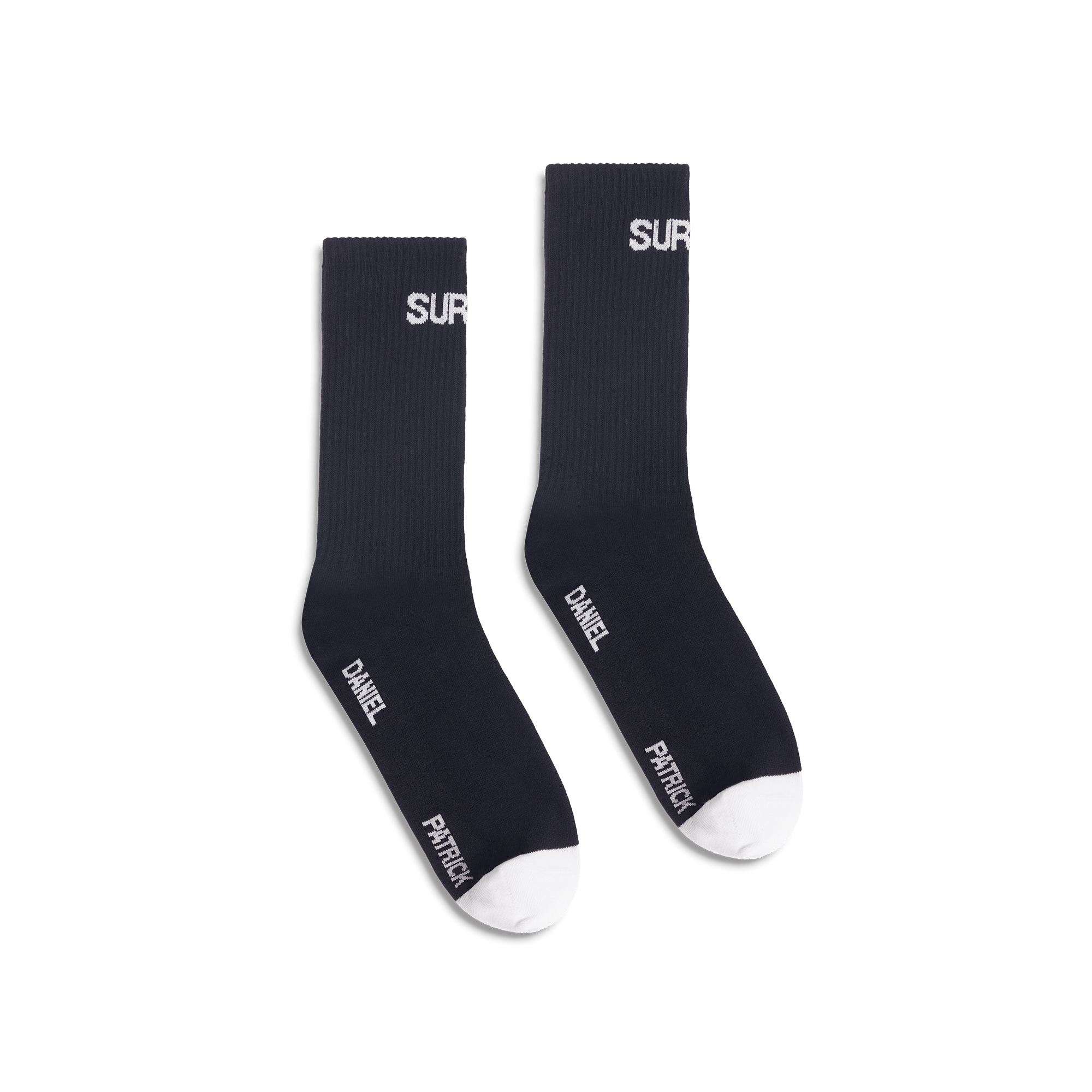 surplus logo sock / black + white