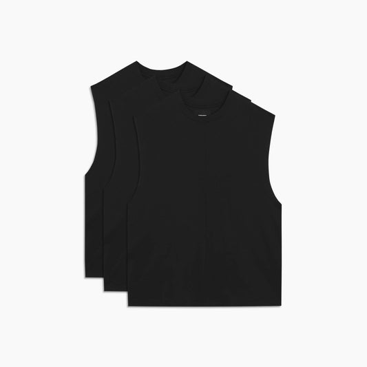 3 pack standard gym tanks / washed black