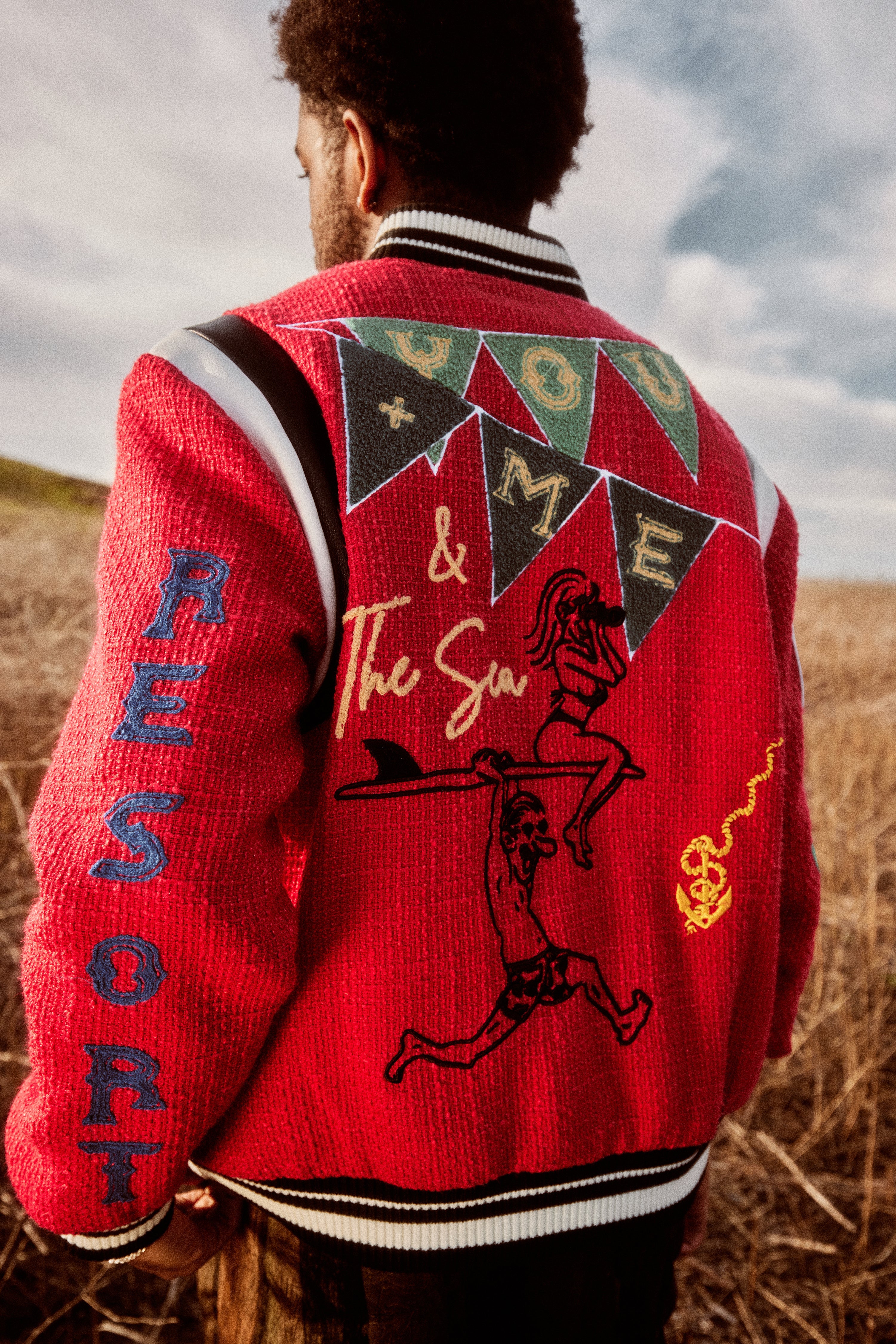 "Lovers" Surf Club Varsity Letterman Jacket (True Red)