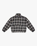 EPTM FLANNEL HALF-ZIP PULLOVER -BLACK