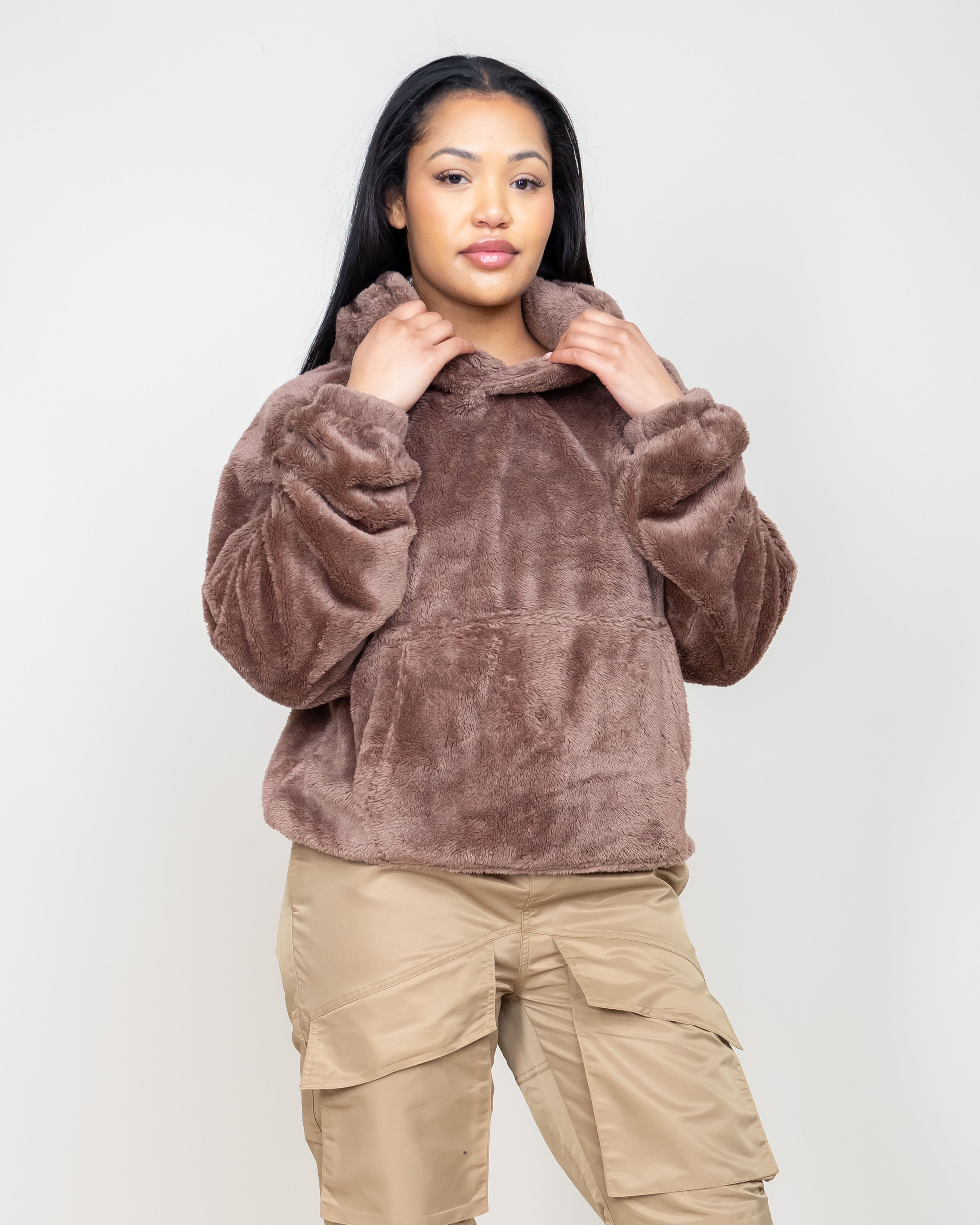 EPTM FUZZY HOODIE-BROWN