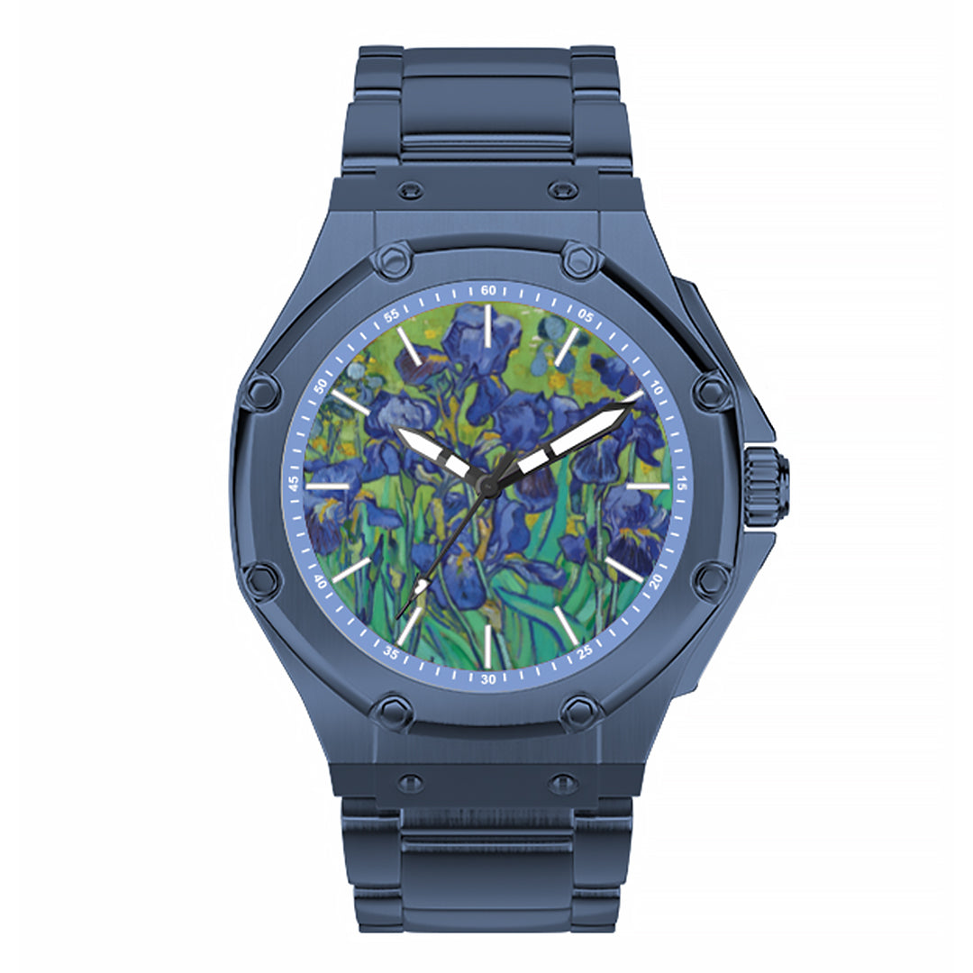 AM407SS - 41 MM VAN GOGH MATTE BLUE WATCH WITH STEEL STRAP