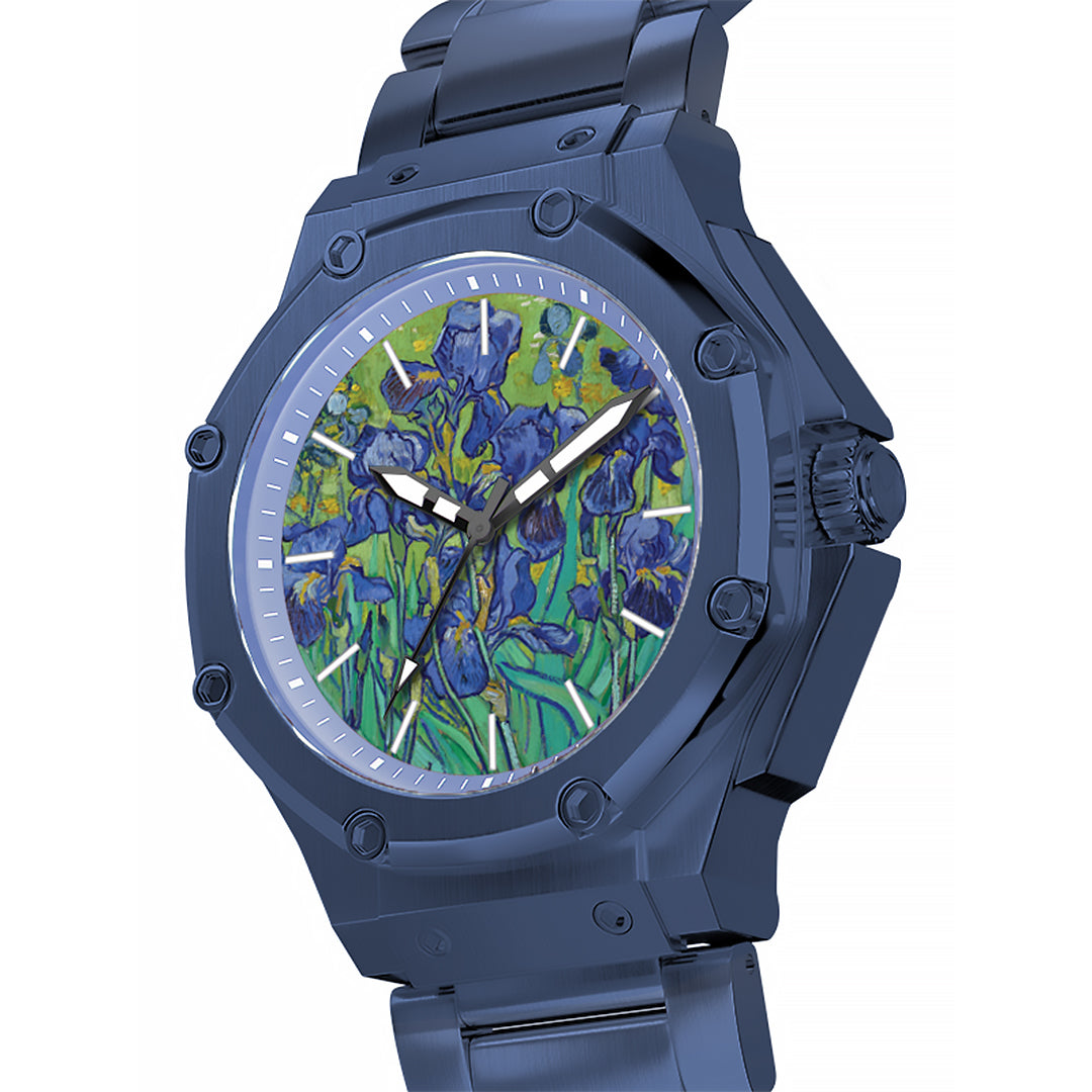 AM407SS - 41 MM VAN GOGH MATTE BLUE WATCH WITH STEEL STRAP