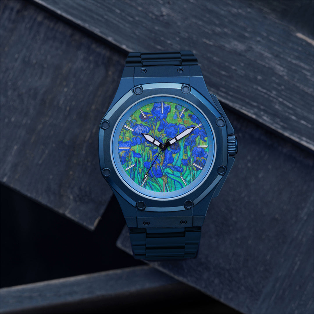 AM407SS - 41 MM VAN GOGH MATTE BLUE WATCH WITH STEEL STRAP