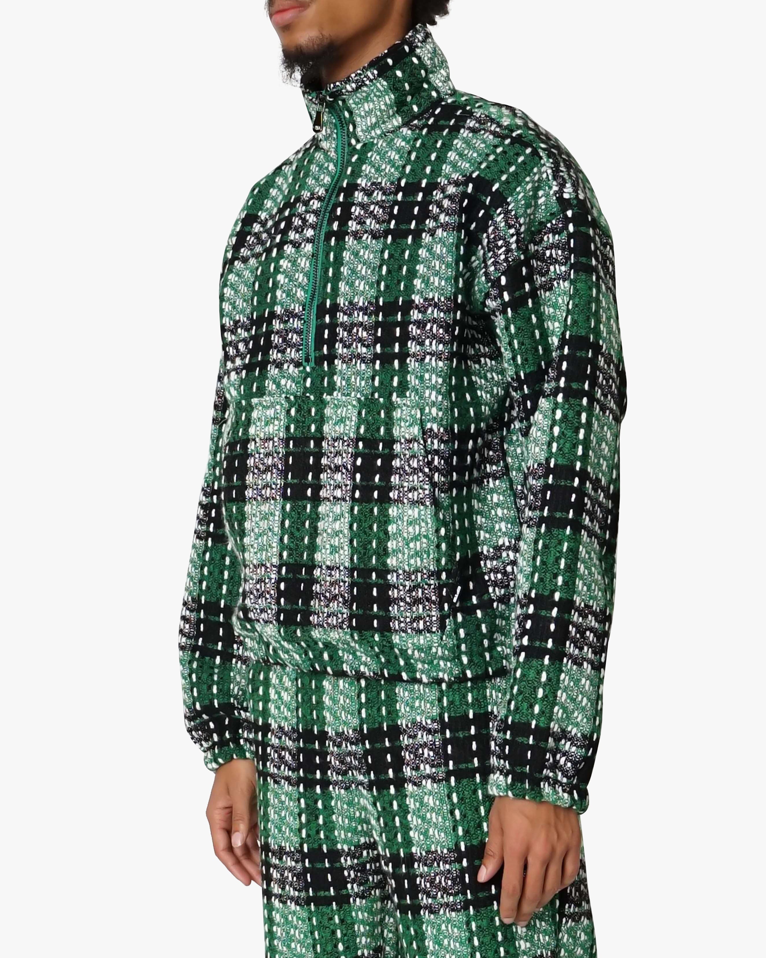 EPTM FLANNEL HALF-ZIP PULLOVER-GREEN