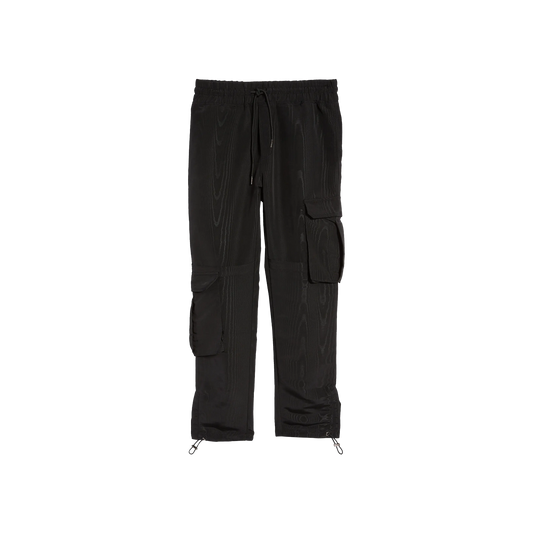 Black Woodgrain Nylon Pant