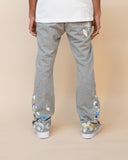 EPTM PAINT SNAP FLARED PANTS - HEATHER GREY