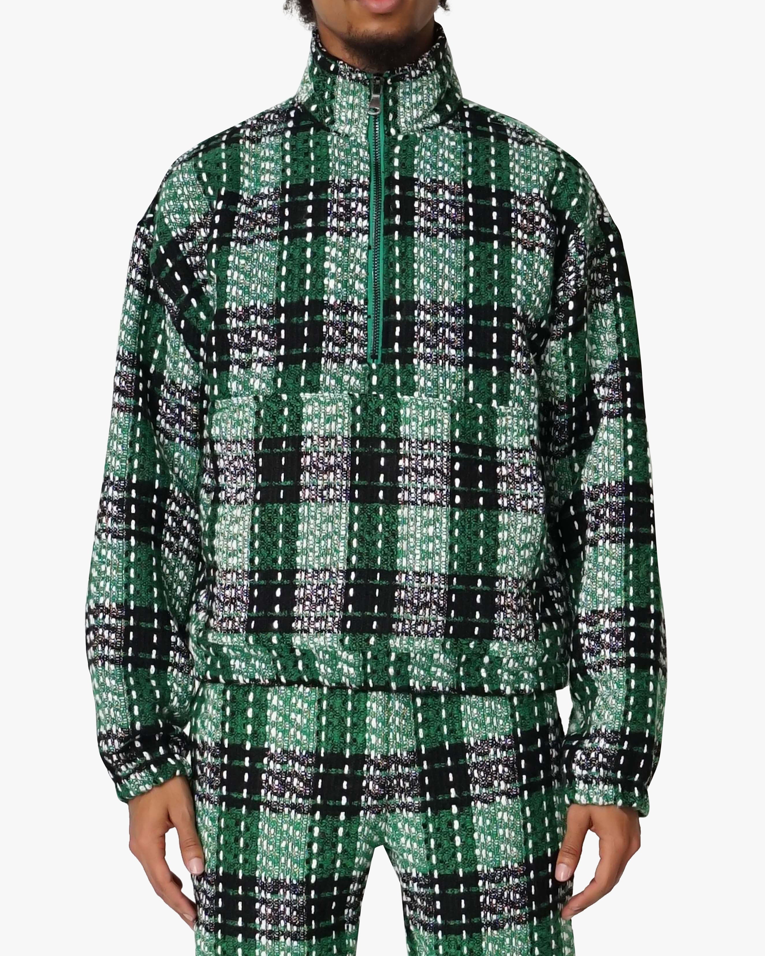 EPTM FLANNEL HALF-ZIP PULLOVER-GREEN