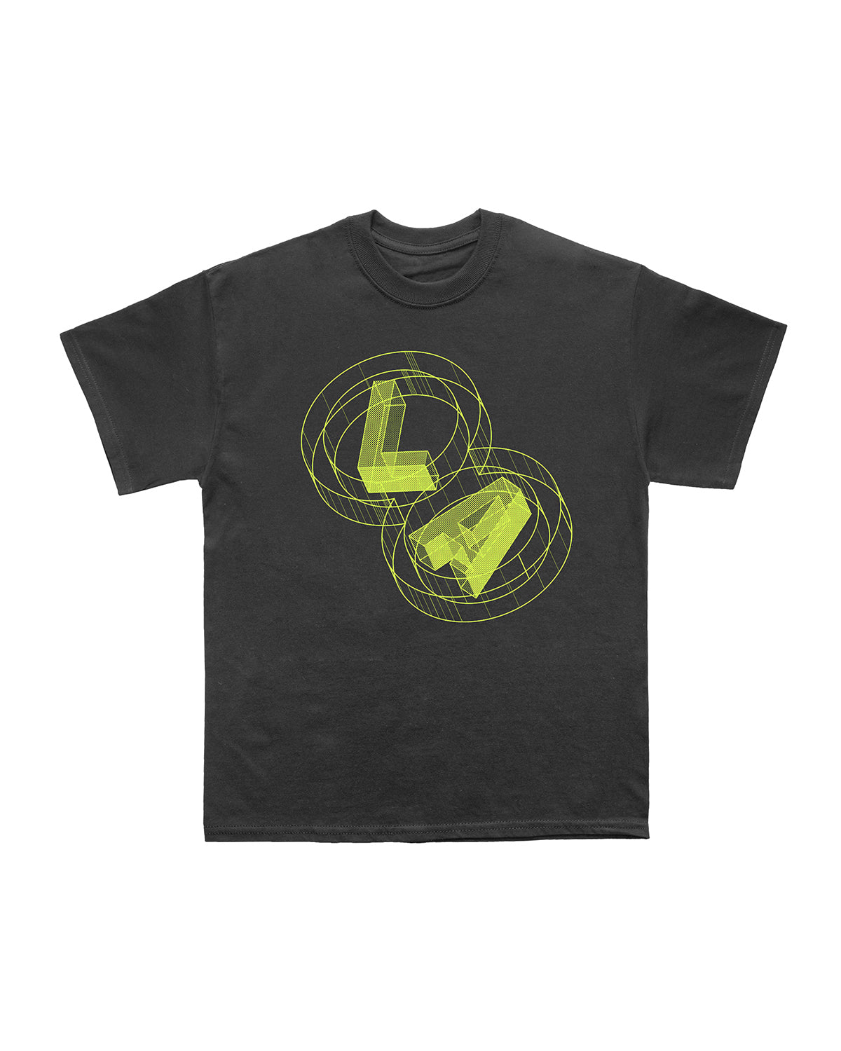 "Wireframe" Tee (Washed Black/Lime)