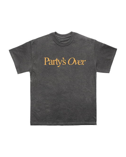 "Party's Over" Tee (Washed Black/Orange)