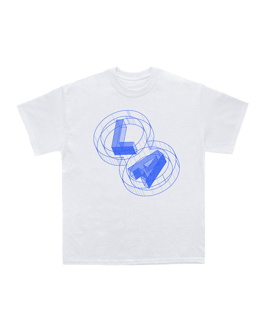 "Wireframe" Tee (White/Royal)