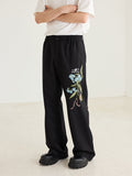 Floral Embroidery Slim Trousers