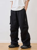 Zipper Pleated Paratrooper Pants