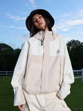 Colorblock Logo Windproof Jacket