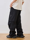 Zipper Pleated Paratrooper Pants