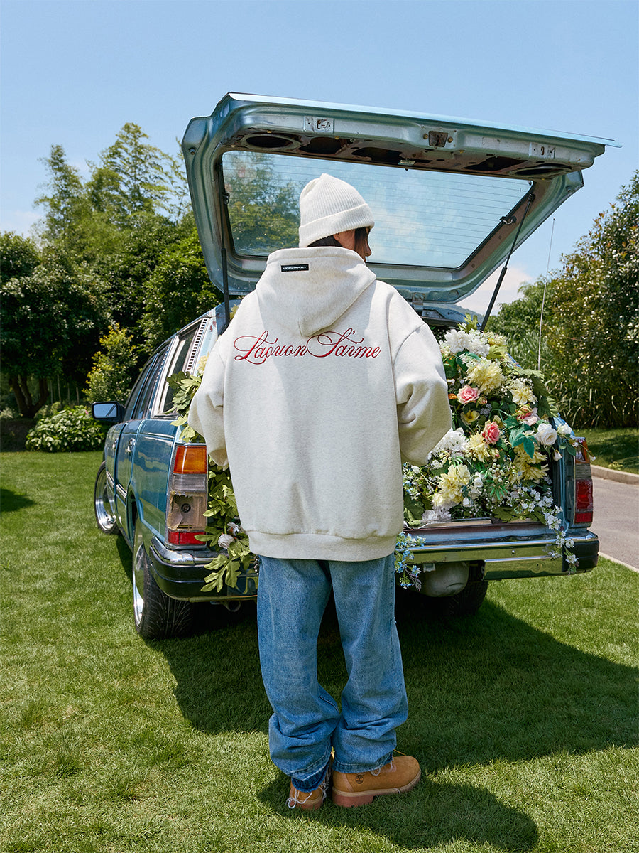 Cursive Embroidered Hoodie