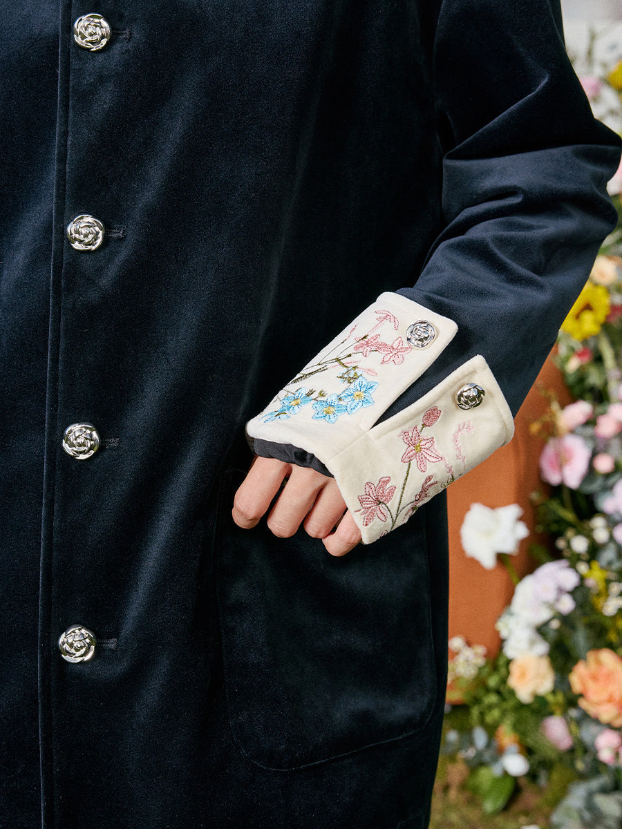 Floral Embroidered Velvet Jacket