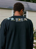 Floral Collar Embroidery L/S Tee