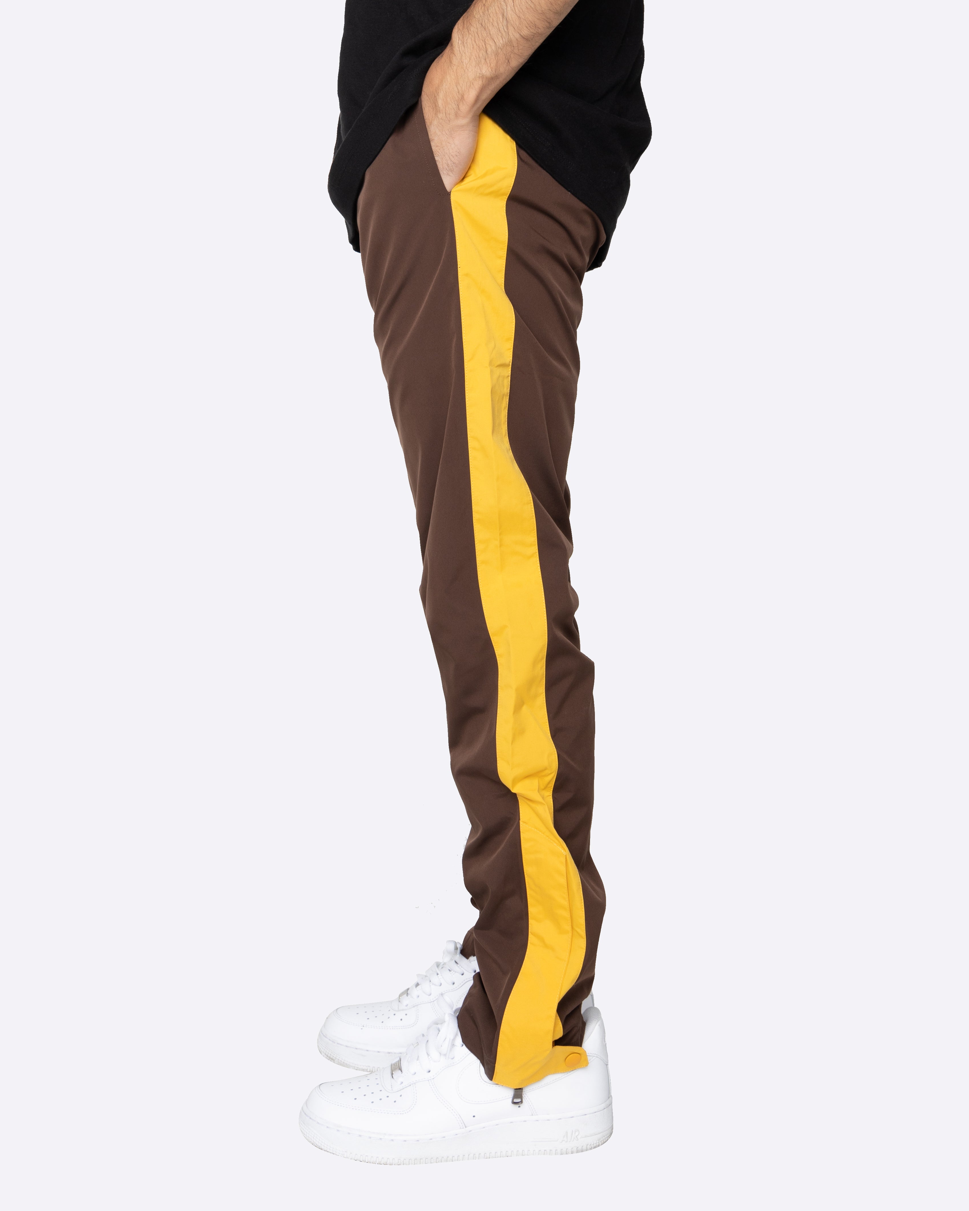 EPTM NYLON BASIC TRACK PANTS-BROWN/MUSTARD