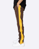 EPTM NYLON BASIC TRACK PANTS-BROWN/MUSTARD