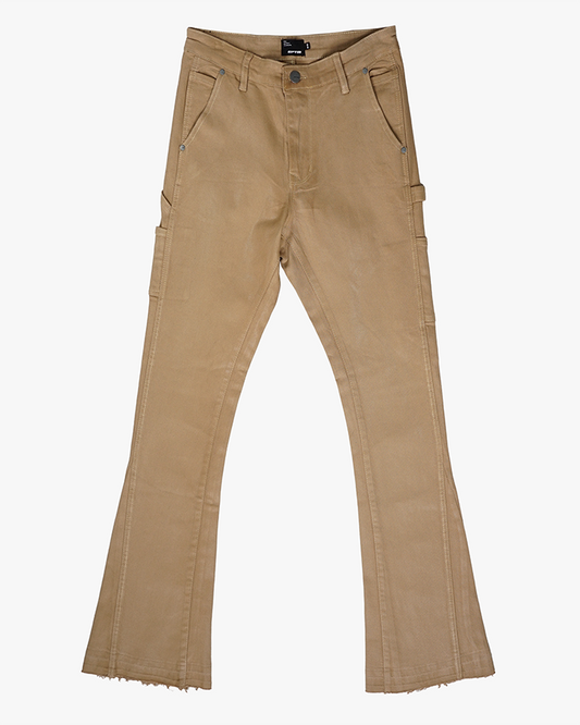 EPTM MACKY FLARE WAX PANTS-KHAKI