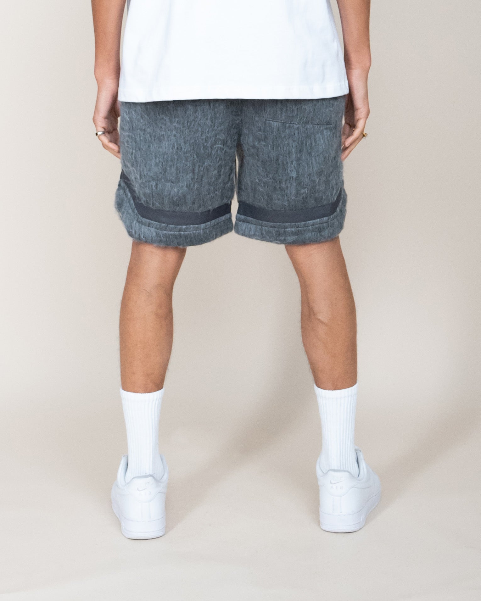 EPTM MOHAIR SHORTS - CHARCOAL