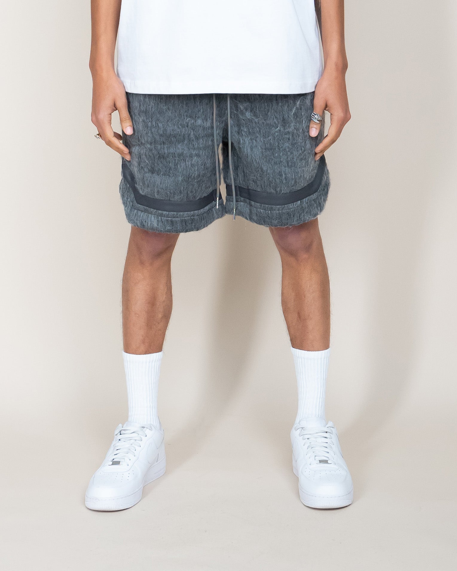 EPTM MOHAIR SHORTS - CHARCOAL