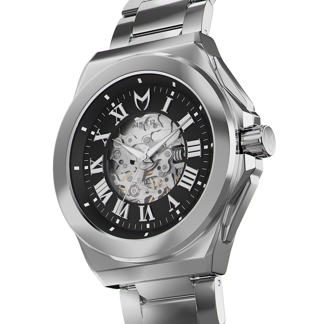 NO110SK - NOBLE SKELETON SILVER WATCH