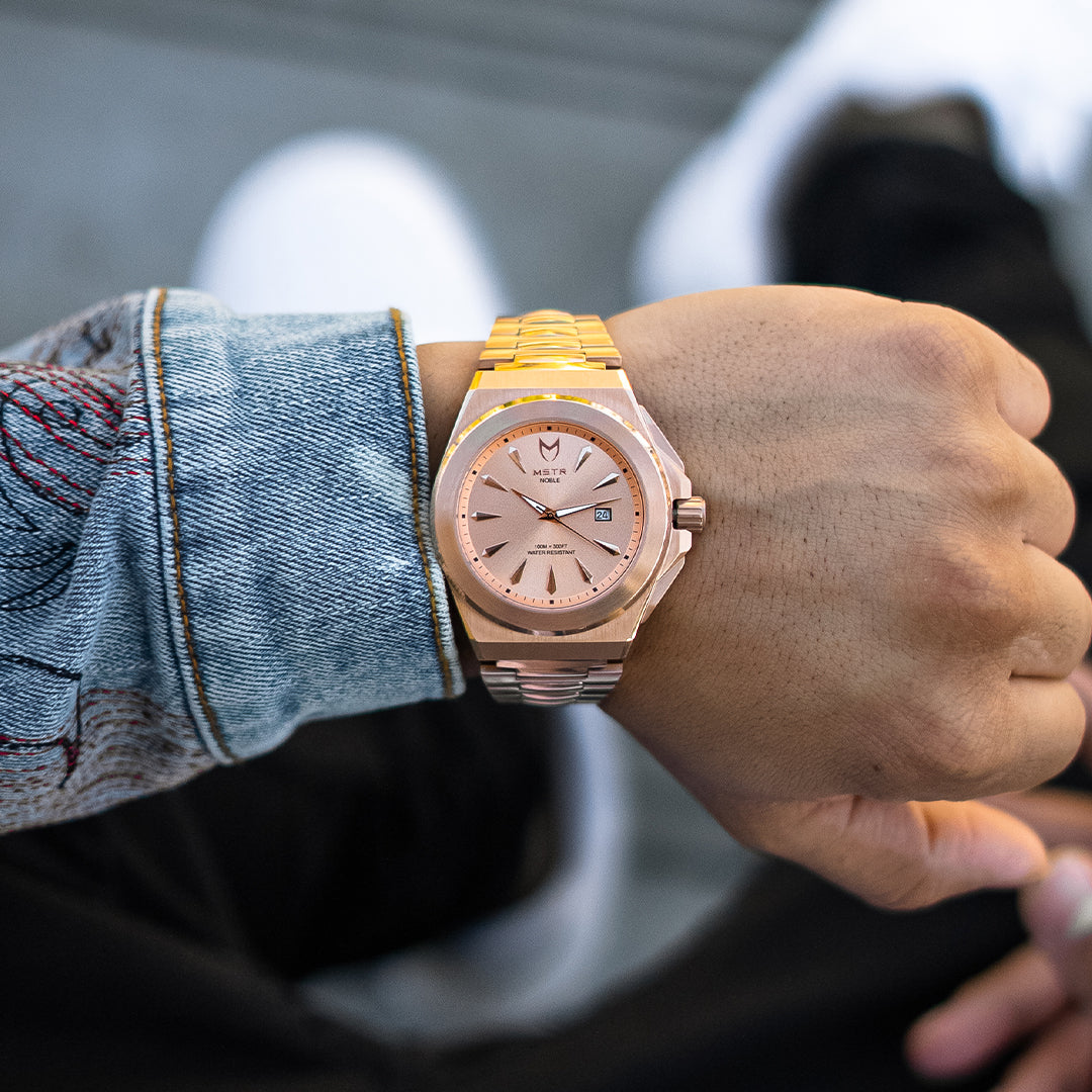 NO119SS - NOBLE ROSE GOLD BRUSHED WATCH