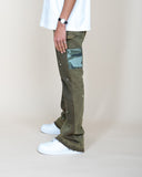 EPTM CAMO POCKET FLARE PANTS-OLIVE