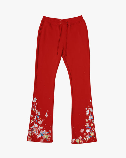 EPTM PAINT SNAP FLARED PANTS - RED