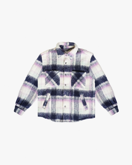 EPTM BIG N TALL SIDE SLIT FLANNEL-PURPLE/WHITE