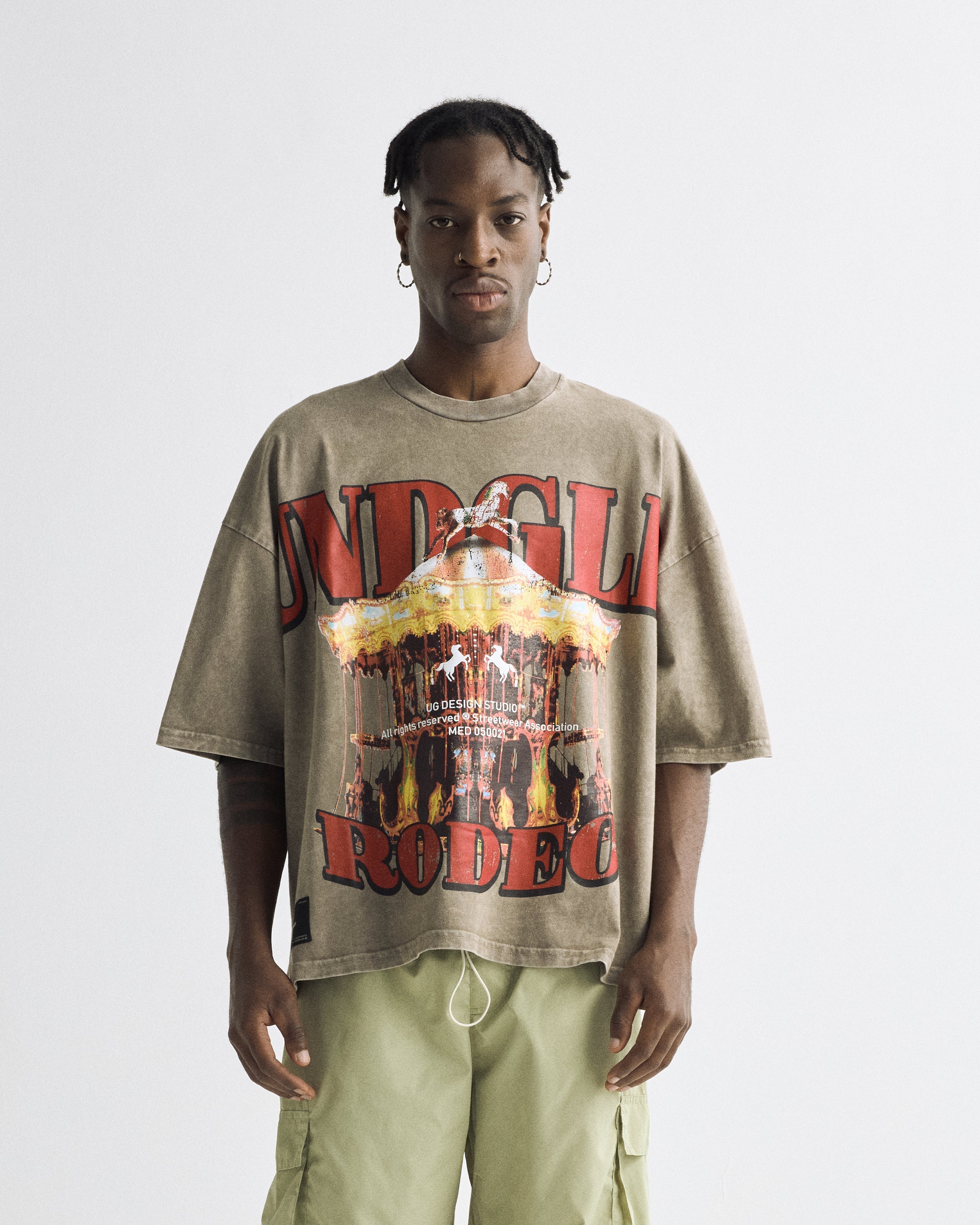 Rodeo Circus Boxy Tshirt Washed Brown