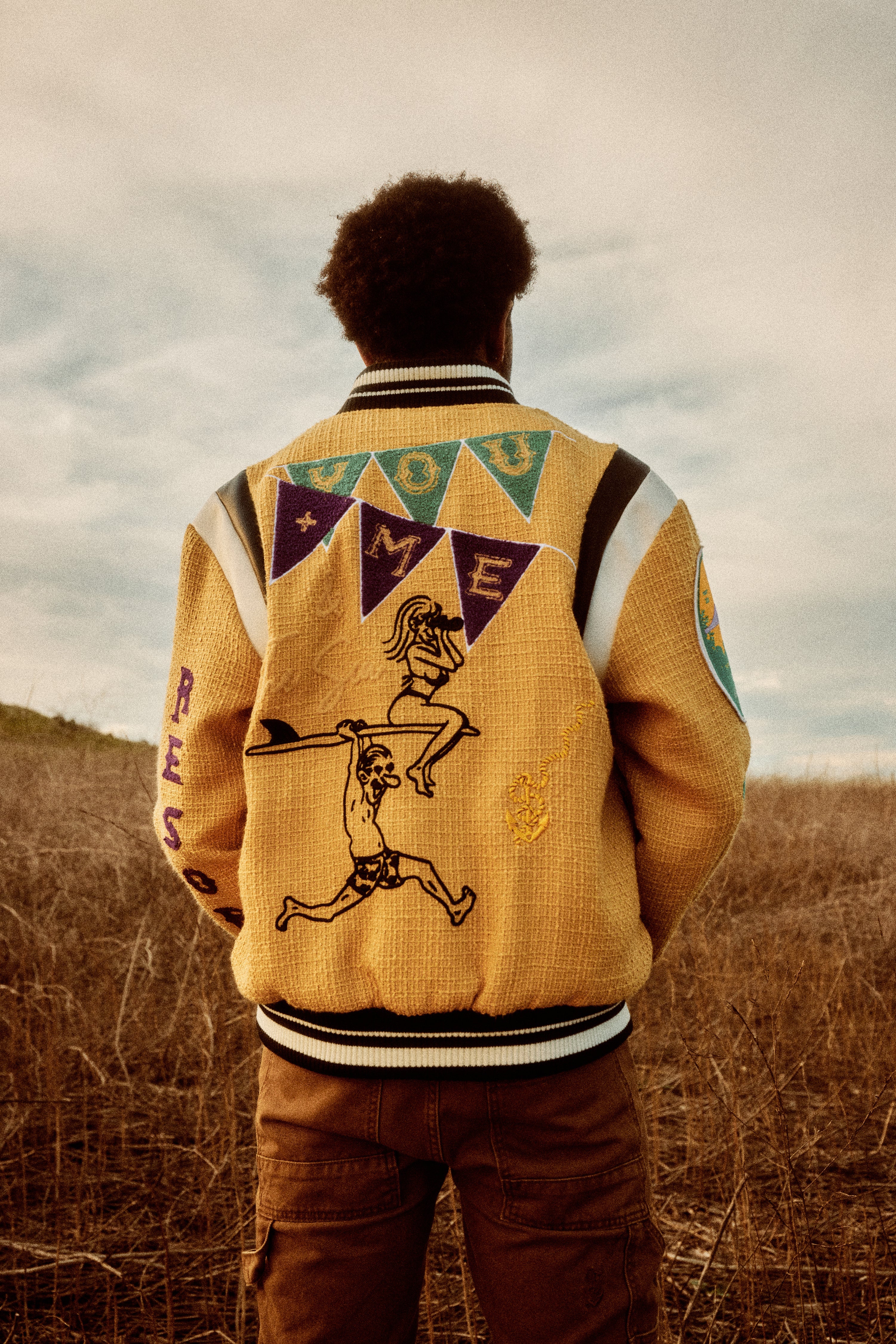 "Lovers" Surf Club Varsity Letterman Jacket (Mellow Yellow)