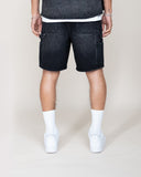 EPTM DOUBLE KNEE DENIM SHORTS - BLACK