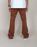 EPTM FRENCH TERRY SNAP FLARED PANTS - BROWN