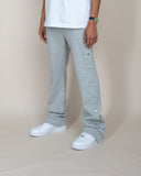 EPTM FRENCH TERRY SNAP FLARED PANTS - HEATHER GREY