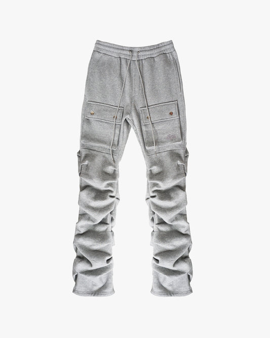 EPTM STACKED CARGO SWEATPANTS-H.GREY