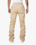 EPTM STACKED CARGO SWEATPANTS-KHAKI