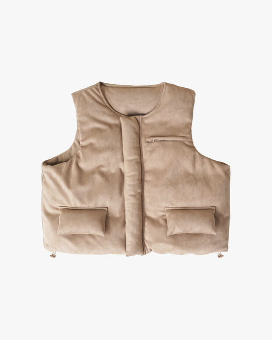 EPTM SUEDE BUBBLE VEST-TAN