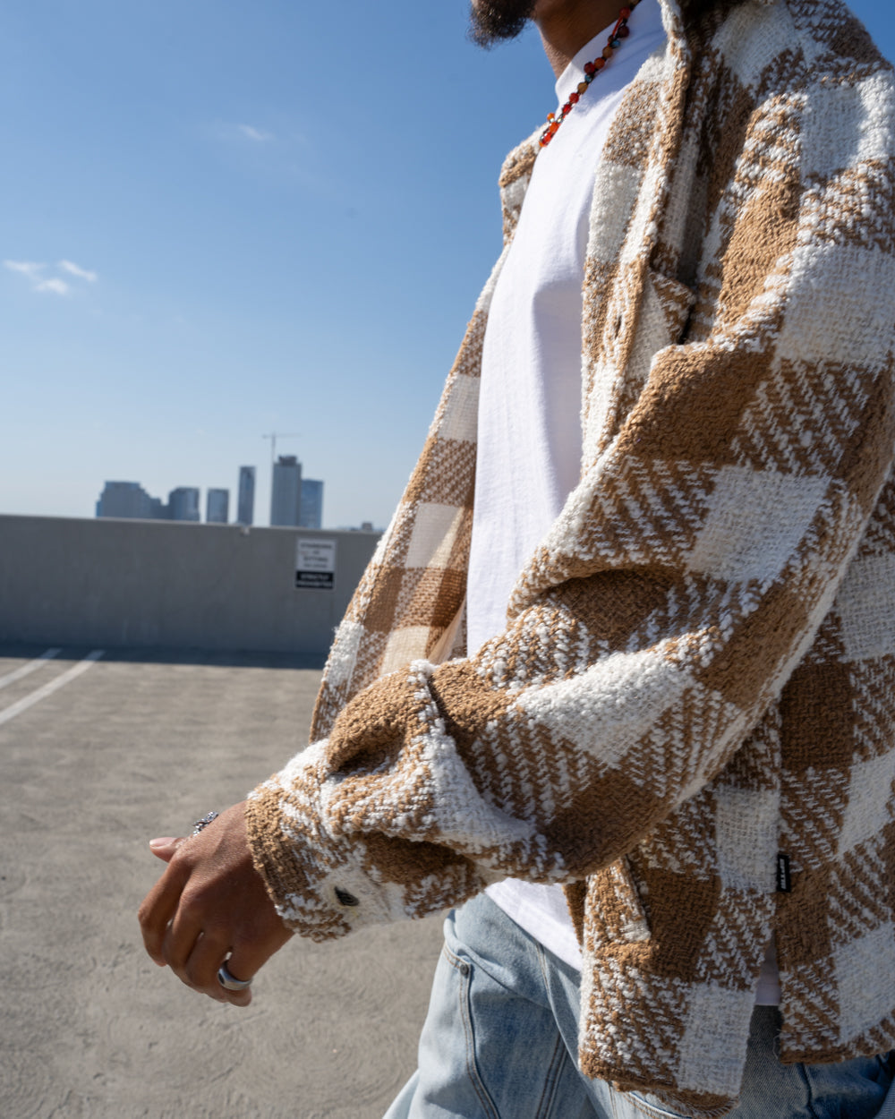 EPTM TWEED FLANNEL SHIRT- KHAKI