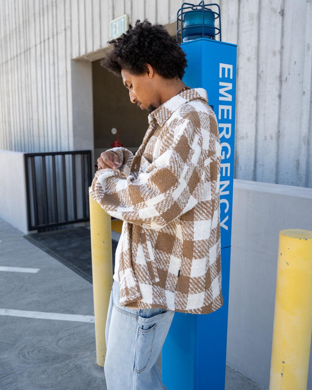 EPTM TWEED FLANNEL SHIRT- KHAKI