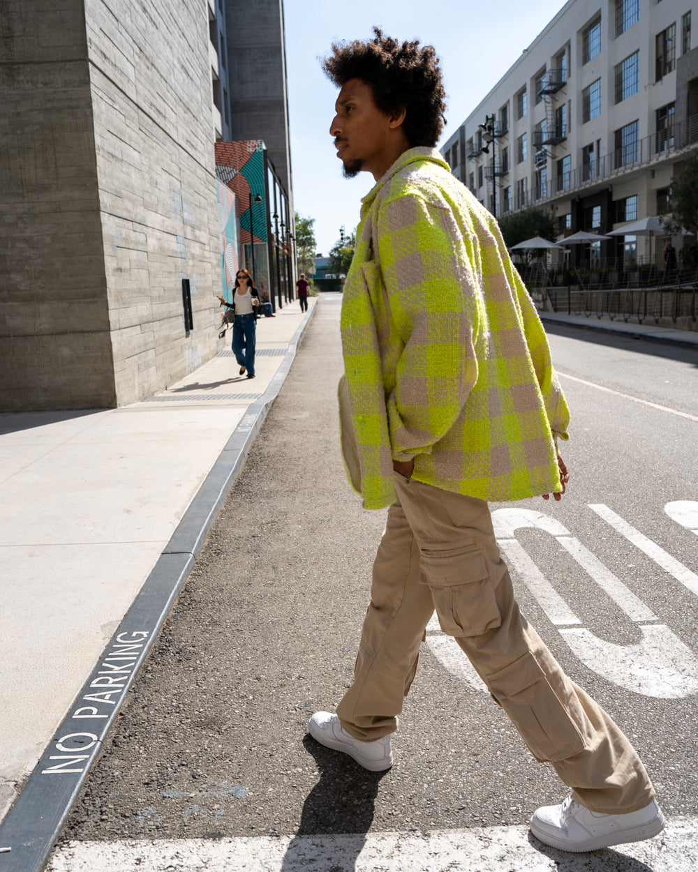 EPTM TWEED FLANNEL SHIRT- NEON GREEN