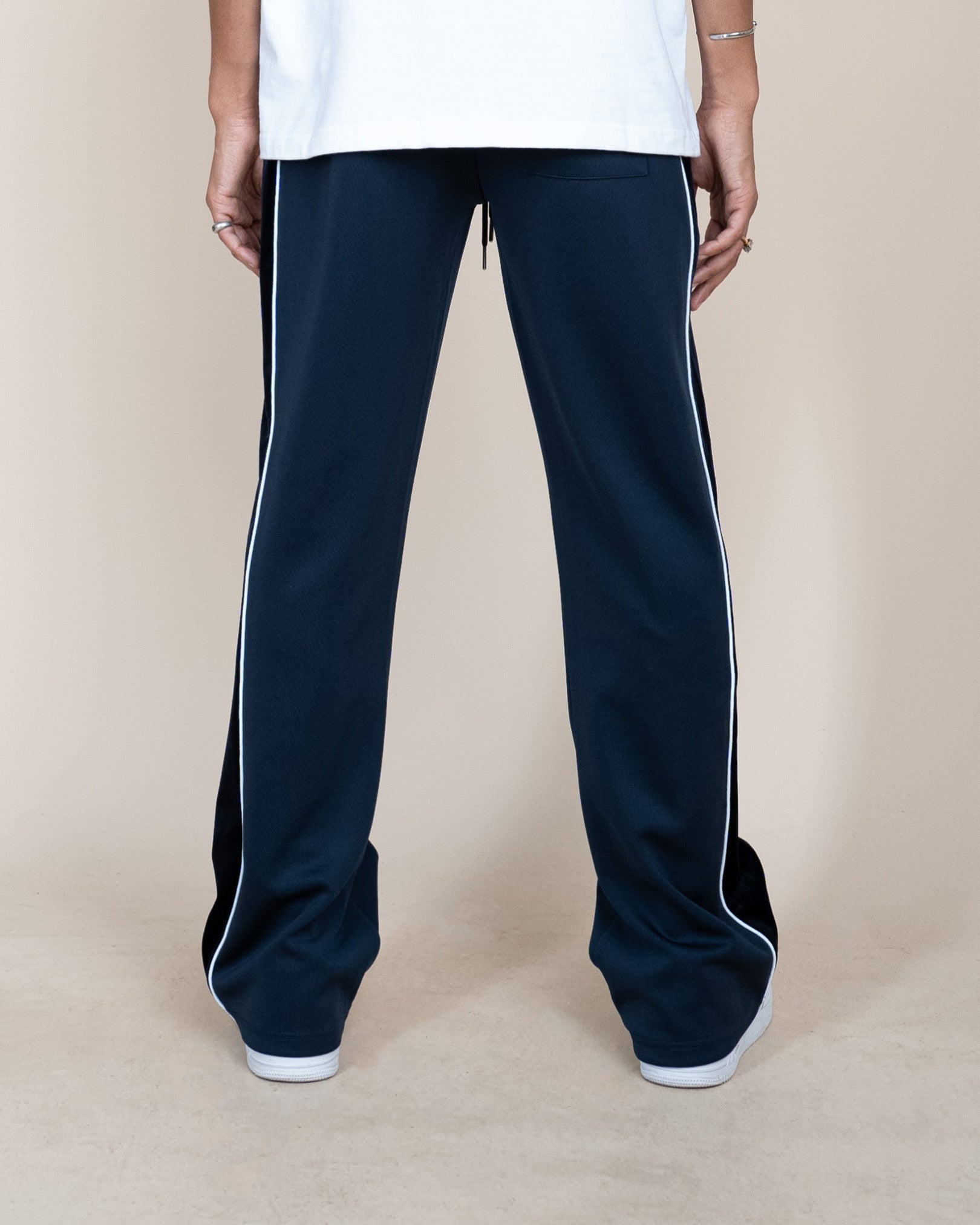 EPTM VELOUR PIPING TRACK PANTS - NAVY