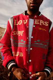 "Lovers" Surf Club Varsity Letterman Jacket (True Red)