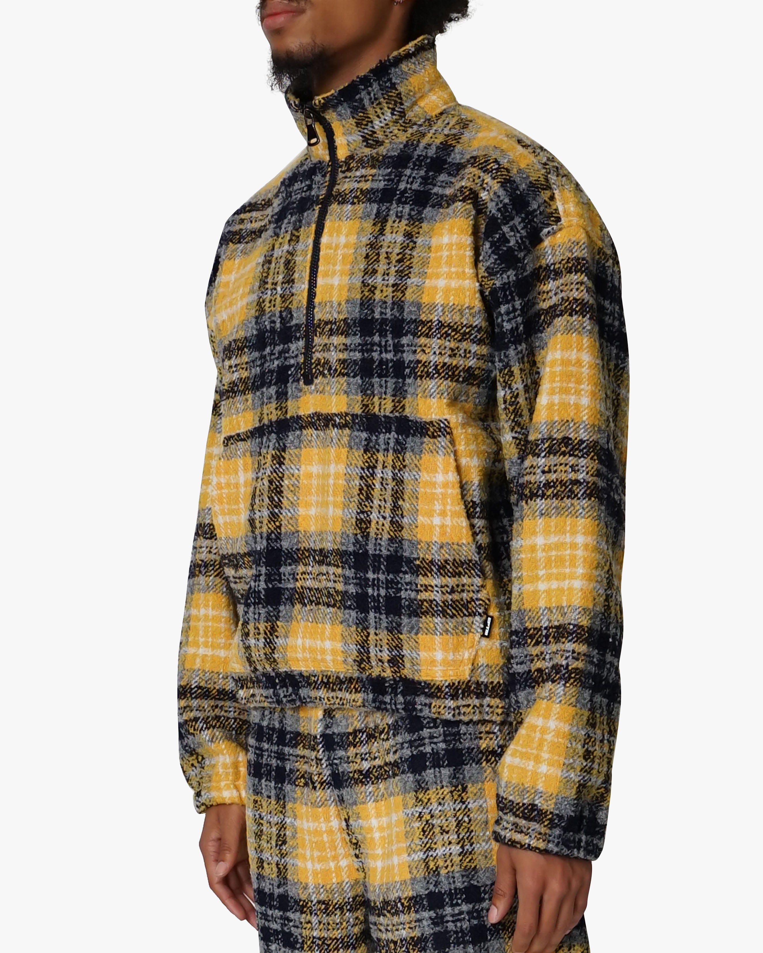 EPTM FLANNEL HALF-ZIP PULLOVER-YELLOW